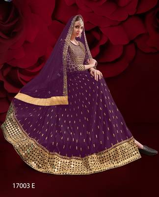 Wine embroidered georgette salwar 2