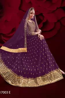 Wine embroidered georgette salwar