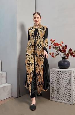 Black embroidered georgette salwar 1
