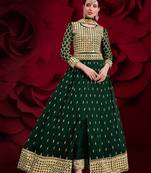 Green embroidered georgette salwar