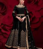 Black embroidered georgette salwar