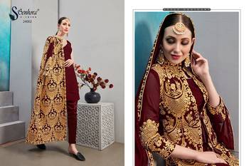 Maroon embroidered georgette salwar 2