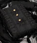 VredeVogel Black Cotton  Unstiched Dress Materials