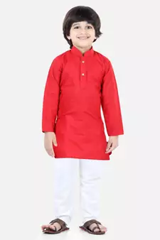red Patan Patola Jacket Kurta Pajama 3 piece set