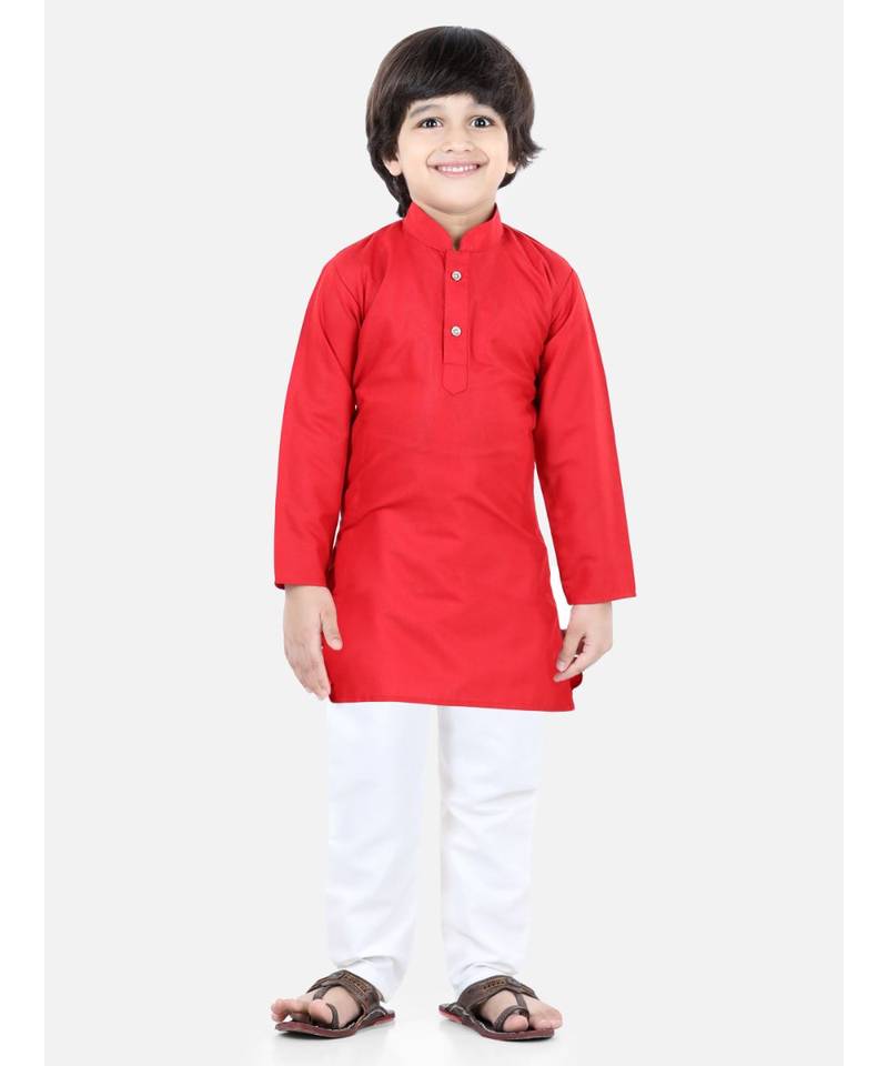 red Patan Patola Jacket Kurta Pajama 3 piece set