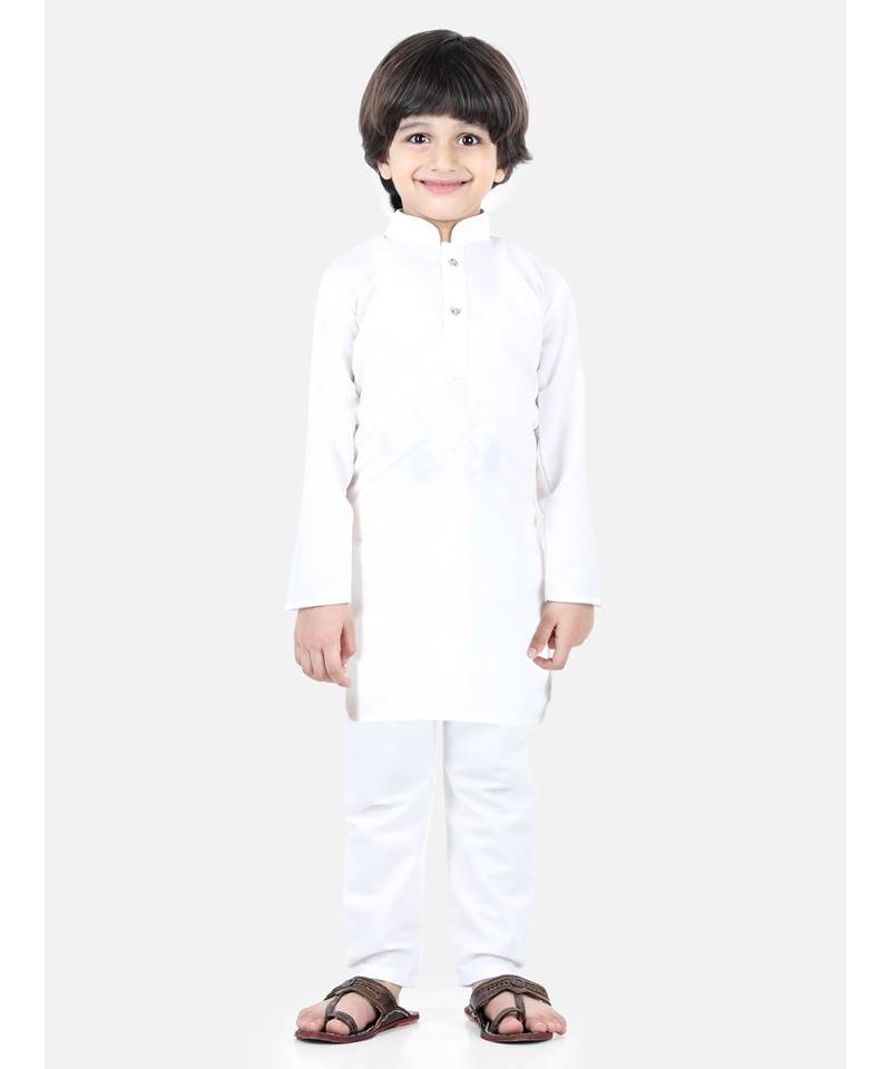 white Patan Patola Jacket Kurta Pajama 3 piece set