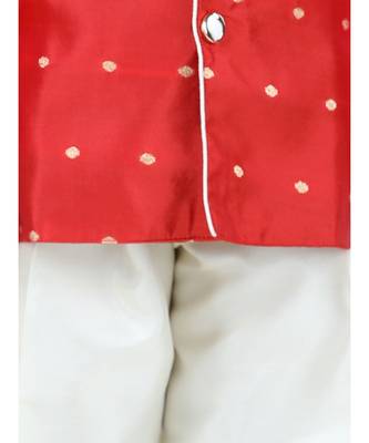 Red Jacquard stitched printed   sherwani 2