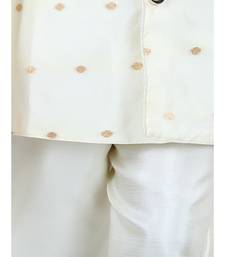 White Jacquard stitched printed   sherwani