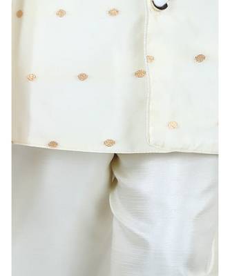 White Jacquard stitched printed   sherwani 2