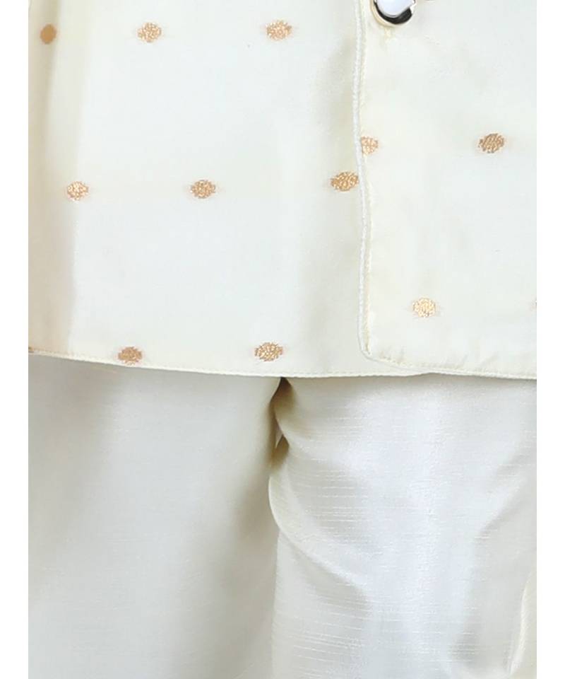 White Jacquard stitched printed   sherwani