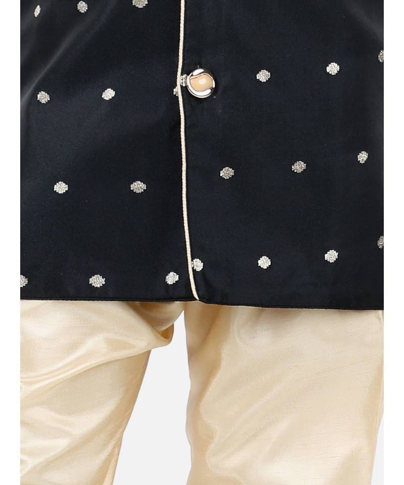 Black Jacquard stitched printed   sherwani