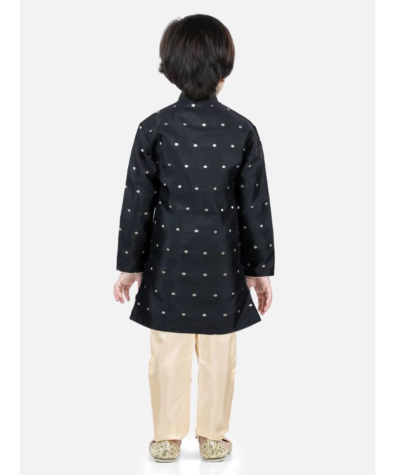 Black Jacquard stitched printed   sherwani