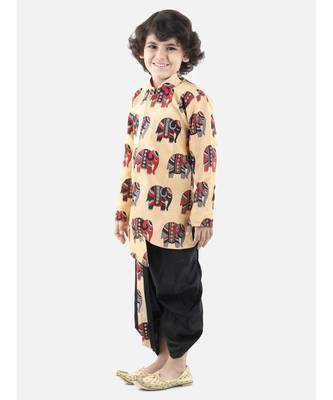Black Silk  stitched printed   sherwani &   dhoti 1
