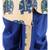 Blue Silk  stitched printed   sherwani &   dhoti