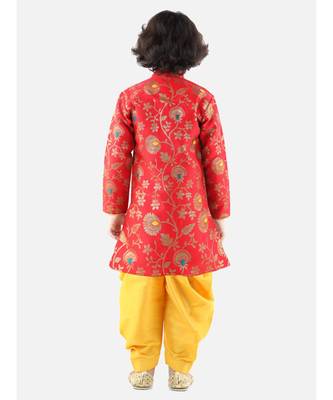 Red Jacquard stitched printed   sherwani 2