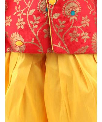 Red Jacquard stitched printed   sherwani 3