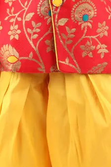 Red Jacquard stitched printed   sherwani