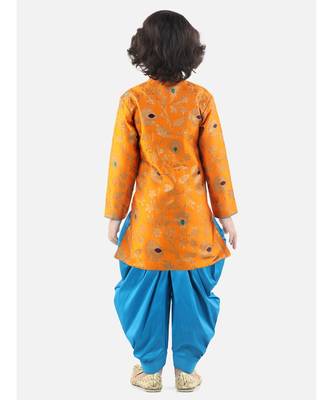 Orange Jacquard stitched printed   sherwani 2
