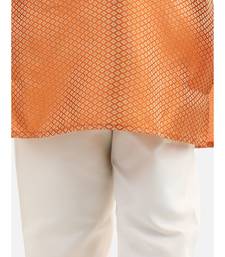 orange Full Sleeve Jacquard Kurta Pajama