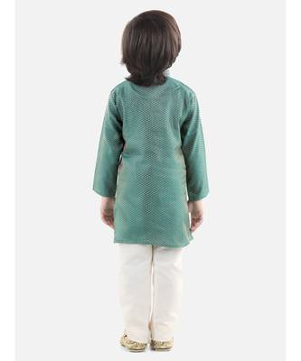 Green Silk  stitched printed   kurta &   pyjama 2