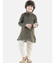 Black Silk  stitched printed   kurta &   pyjama
