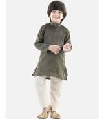 Black Silk  stitched printed   kurta &   pyjama