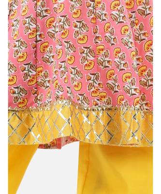 Pink Cotton stitched printed  anarkali 2