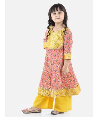 Pink Cotton stitched printed  anarkali 3