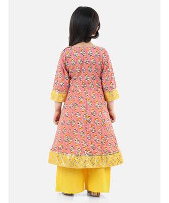 Pink Cotton stitched printed  anarkali 4
