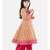 Yellow Cotton stitched printed anarkali