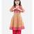 Yellow Cotton stitched printed anarkali