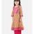 Yellow Cotton stitched printed anarkali