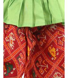 Green Silk  stitched printed   top &   dhoti