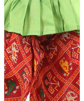 Green Silk  stitched printed   top &   dhoti 2
