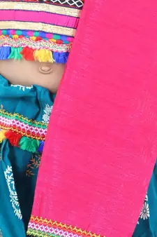 pink   GirlsMor Print Chaniya Choli With Frill Dupatta