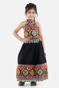 Black  Bandhani halter neck chaniya choli