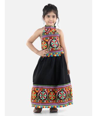 Black  Bandhani halter neck chaniya choli 1