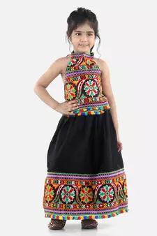 Black  Bandhani halter neck chaniya choli