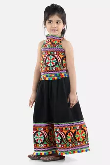 Black  Bandhani halter neck chaniya choli