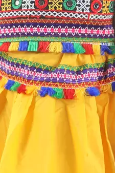 Yellow  Bandhani halter neck chaniya choli