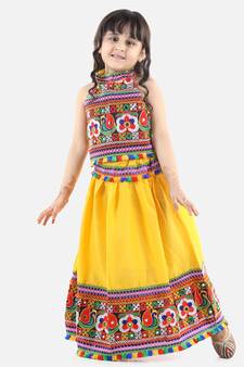 Yellow  Bandhani halter neck chaniya choli