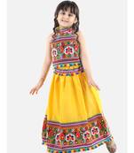Yellow  Bandhani halter neck chaniya choli