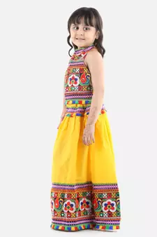 Yellow  Bandhani halter neck chaniya choli