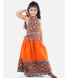 Orange  Bandhani halter neck chaniya choli