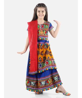 Blue  Double Panel Cotton Chaniya Choli 3