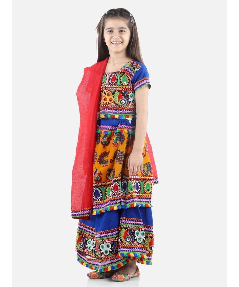 Blue  Double Panel Cotton Chaniya Choli
