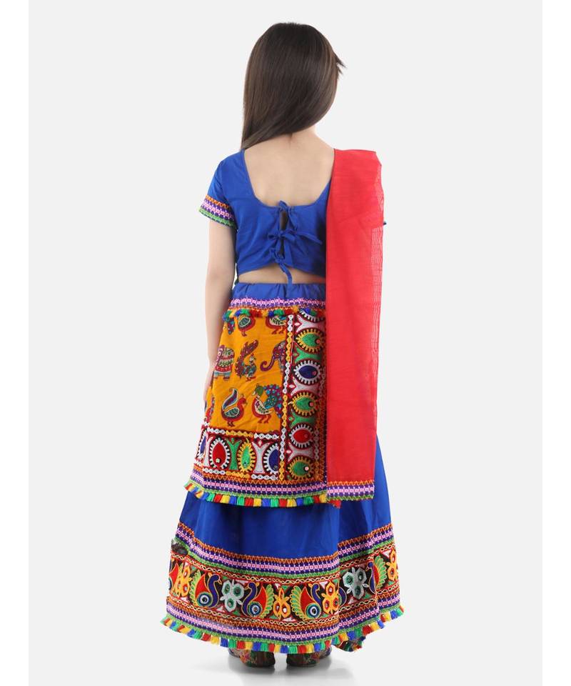 Blue  Double Panel Cotton Chaniya Choli