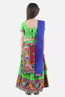 Green  Double Panel Cotton Chaniya Choli