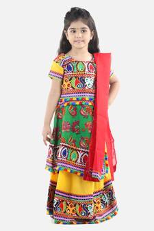 Yellow  Double Panel Cotton Chaniya Choli