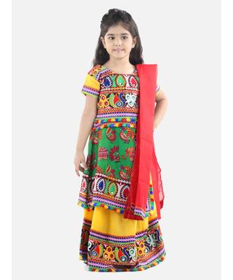 Yellow  Double Panel Cotton Chaniya Choli 1